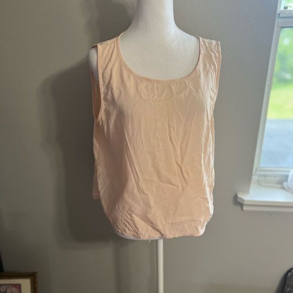 EILEEN FISHER silk light pink round neck size large tank top - Picture 6 of 11